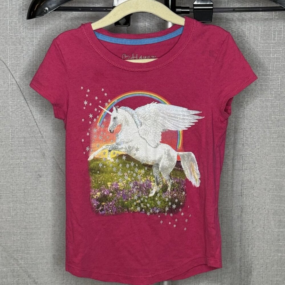 Hanes - Girls Short Sleeve Unicorn Shirt - Size XS